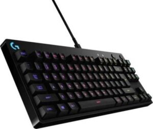 Logitech G Pro Mechanical Gaming Keyboard, 50G Actuation Force, GX Blue Clicky Switches, Compact Tenkeyless Design, Lightsync RGB Lighting, 12 Programmable F-Keys, Black | 920-009392
