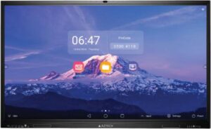 AZTECH Ideaflow Pro Interactive Display, 75" UltraTouch D-LED Display, 4K UHD Resolution, 60Hz Refresh Rate, 8ms Response Time, Built-In 48MP AI Camera, Black | AZ2565-U01