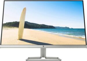 HP 27FW Flat Screen Monitor, 27" IPS FHD Display, 60Hz Refresh Rate, 5ms GtG with Overdrive, 16:9 Aspect Ratio, AMD FreeSync Technology, VGA/2*HDMI Inputs, Silver | 3KS64AA