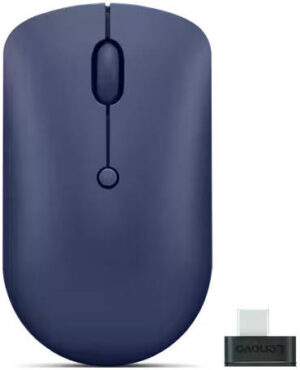 Lenovo 540 USB-C Wireless Compact Mouse, 4 Button Control, 3 Adjustable Sensitivity Levels, Red Optical Sensor, 2-Way Scroll Wheel, 2.4 GHz Wireless Connectivity, Abyss Blue | GY51D20871