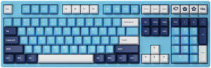 Akko Mirror of Sky Mechanical Keyboard, 108 Keys, USB Wired, TTC Gold Pink Linear Switch, 100% Anti-Ghosting, Programmable Macros, PBT Keycaps, For Tablet / Desktop / Computer, Blue | 3108