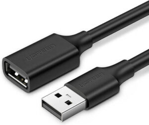 UGREEN US103 USB 2.0 Male to Female Extension Cable, USB 2.0 Standard High Speed Rate Up to 480 Mb/s, Supports Plug and Play, Compatible with PC / Mac, 0.5m Cable Length, Black | 10316
