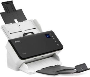 Kodak Alaris E1030 Scanner, 30 PPM Simplex & 60 IPM Duplex, 80-Page Document Feeder, 600 DPI Resolution, 24/8-Bit Color/Grayscale Depth, White/Black | 8011876