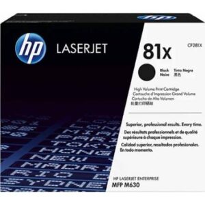 HP 81X High Yield Black Original LaserJet Toner Cartridge For LaserJet Enterprise M606dn, M606x, M605dh, M605x, M605dn, M630h, M605n | CF281X