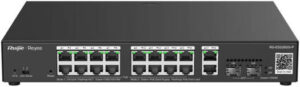 Ruijie RG-ES220GS-P, 20-Port Gigabit Smart Cloud Managed PoE Switch, 16 PoE+ Ports, 2 RJ45 Ports, 2 SFP Ports, For Enterprise, Hospitality, Education, Retails, Surveillance, etc. | RG-ES220GS-P