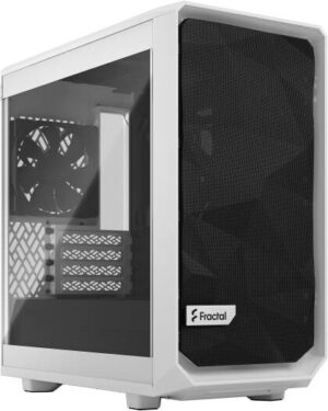 Fractal Meshify 2 Mini mATX Computer Case, 2x Dynamic X2 Fan Included, Up to 280mm Radiator & 7x 120mm Fan Support, Tempered Glass Panel, Bolt-Free Glass, White | FD-C-MES2M-02