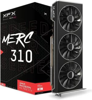 XFX Speedster MERC310 AMD Radeon RX 7900XTX Black Gaming Graphics, 24GB GDDR6 384-Bit Memory, 2615MHz Boost Clock, 20 Gb/s Memory Speed, RDNA 3, PCIe 4.0, HDMI 2.1,  DisplayPort 2.1 | RX-79XMERCB9