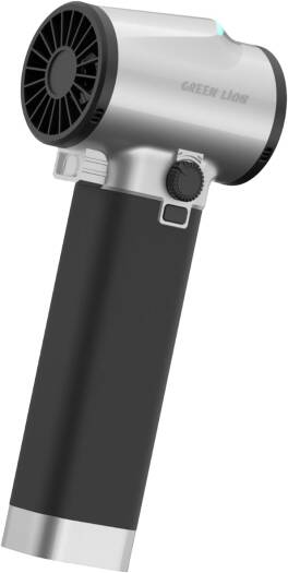 Green Lion GB-186X Turbo Blower, 750W High-Power Air Blower, 55m/s Wind Speed, Variable Rotary Gear, 50000 RPM Motor, 4000mAh Long-Lasting Battery, LED Spotlight, Low Noise & Durable Design - Silver