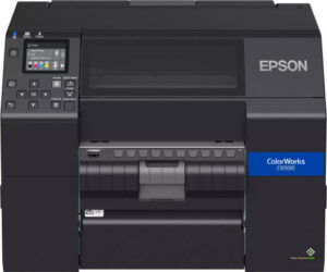 Epson ColorWorks C6500 Series CW-C6500Ae Inkjet Printers, 8 Inch Color Label Printer with Cutter, USB, Ethernet, 100 - 240 V, 50 - 60 Hz Supply Voltage, Black | CW-C6500Ae