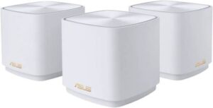 ASUS ZenWiFi XD5 AX3000 Mini Dual-Band Whole Home Mesh WiFi 6 System, 802.11ax,Up to 5000 sq ft & 5+ Rooms, AiMesh, Free Internet Security, Parental Controls, 3 Pack, White | 90IG0750-MO3B20