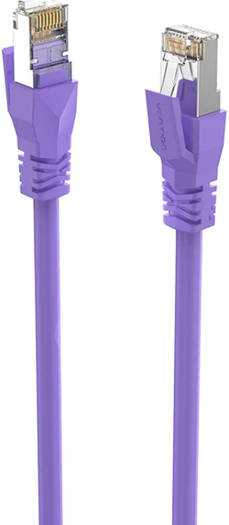 Vention Cat.6a S/FTP Patch Cord, 26AWG, Up to 10Gbps Data Transmisson, OFC Standard, RJ45 Plug, PVC Enclosure, Copper Conductor, 25M Cable Length, Purple | IBMVS - Image 4