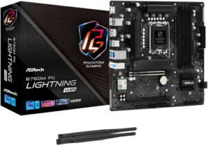 ASRock B760M PG Lighting WiFi m-ATX Intel Motherboard, Intel B760 Chipset, 4x DDR5 DIMM Slots, 192GB Max Memory, 3x Hyper M.2 Sockets, PCIe Gen5 x16 Slot, HDMI / DP | 90-MXBMT0-A0UAYZ