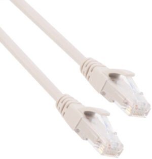 VCOM UTP Cat6 Patch Cord, 24 AWG, Copper, 0.57mm CCA Copper-Clad Aluminum Conductor Material, Solid UTP, 250MHz Rate, 2.0 Meters, Grey | NP611B-2.0