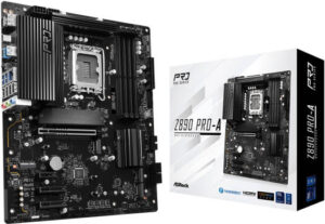 ASRock Z890 Pro-A LGA 1851 ATX Motherboard, Intel Z890 Chipset, 4x DDR5 DIMM Slots, Up to 256GB Max Memory, 1x PCIe 5.0 x16 Slot, 4x M.2 Slots | 90-MXBP50-A0UAYZ