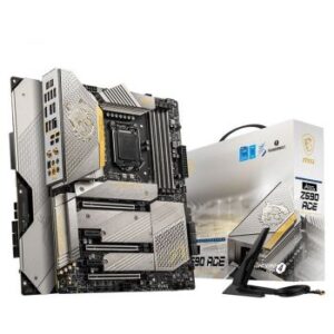 MSI MEG Z590 ACE Gold Edition LGA 1200 ATX Motherboard, Intel Z590 Chipset, Max. Memory 128 GB, 4 x Dual-Channel DDR4, 2 x PCIe 3.0 x1 Slot, 2 x Thunderbolt 4 Ports | MEG Z590 ACE GOLD EDITION