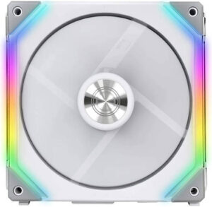 Lian Li UNI FAN SL140 Digital Addressable RGB 140 Fan, 1500 RPM Fan Speed, 70.5 CFM Airflow, FDB Fan, Single Pack, White | G99.14UF1W.00