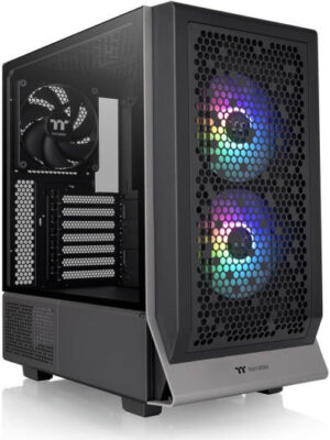 Thermaltake Ceres 300 TG ARGB Mid Tower Chassis, 4mm Tempered Glass x 1, 7 Expansion Slots, Up To 360mm Radiator Support, 2xCT140 ARGB Fan Preinstalled, Black | CA-1Y2-00M1WN-00