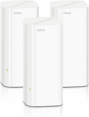Tenda Nova EX12 AX3000 Whole Home Mesh Wi-Fi 6 System, Up to 7000 ft Wi-Fi Coverage, Up to Gbps WiFi Speed, 4 x 3dBi Internal Antenna, WPA3-SAE/WPA2-PSK, 3 Pack, White | EX12-3