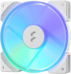 Fractal Design AL-12 Prisma 120mm Addressable RGB PWM Fan, 85.71 CFM Airflow, Up to 2000 RPM, LLS Bearing, 3-Pin RGB Connector, 4-Pin PWM, White | FD-FAN-PRI-AL12-PWM-WT