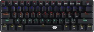 Redragon K613 Jax 60% Mechanical Keyboard, Dust Proof Blue Switches, Anti-Ghosting, N-Key Rollover, Non-Slip Ergonomic Design, Detachable USB-A to USB-C Cable, Black | K613-KB