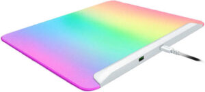 Razer Firefly V2 Pro RGB Gaming Mouse Pad, Full Backlit Illuminated Surface, Micro-textured For Optimal Tracking, Integrated USB 2.0 Port, Detachable USB Type C Cable, White | RZ02-04920200-R3M1