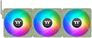 Thermaltake CT120 EX Reverse ARGB PC Cooling Fan, 120mm Sizes, Reversed Blades, 2000 RPM Fan Speed, 65.82 CFM Fan Airflow, Hydraulic Bearing Type, Pack of 3, Matcha Green | CL-F198-PL12MG-A