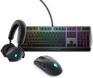 DELL Ultimate Gaming Bundle with Low Profile RGB Mechanical Gaming Keyboard, Tri-Mode 7.1 Virtual Surround Wireless Gaming Headset, Tri-Mode Wireless 16,000 DPI Gaming Mouse