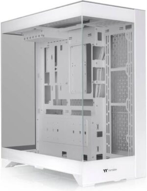 Thermaltake CTE E550 TG Mid Tower ATX Case, 3 Tempered Glass Panels Hidden-Connector Motherboard Support Three-Way VGA Installations Dual Chamber Design, White | CA-1Z8-00M6WN-00