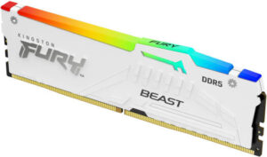 Kingston FURY Beast 16GB DDR5 RGB Desktop Memory, 5600MT/s Memory Speed, CL36 CAS Latency, 1.25 Voltage, 288-Pin, Intel XMP / AMD EXPO, White | KF556C36BWEA-16