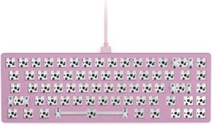 Glorious GMMK 2 Barebone Mechanical Gaming Keyboard, Compact 65%, 5 Pin Hot-Swapping, Aluminum Top Frame, Per-key & Side Diffused RGB Lighting, ANSI Layout, USB-C 2.0, Pink | GLO-GMMK2-65-RGB-P