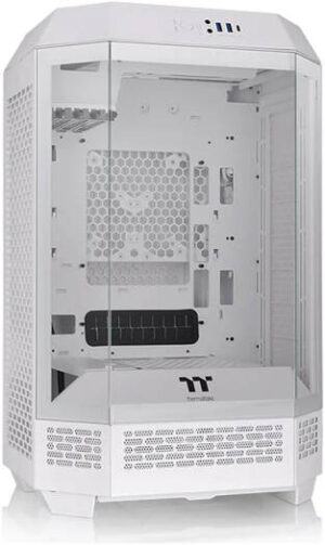 Thermaltake Tower 300 Micro-ATX Case, 2x140mm CT Fan Included; Support Up to 420mm Radiator; Optional Chassis Stand Kit Allows Horizontal Display, Snow | CA-1Y4-00S6WN-00