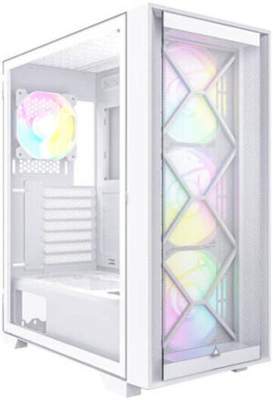 Montech Air 1000 Premium ATX Computer Case, 4x ARGB Pre-Installed Fans, Up to 360mm Radiator Support, Quick Slide Dust Filter, Tempered Glass Side Panel, White | AIR-1000-PREMIUM-WHITE