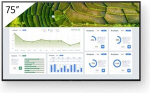 SONY Professional BRAVIA Digital Signage, 75" 4K HDR DLED 60Hz Display, 8ms Response Time, 16GB Built-In Storage, Android TV OS, 24/7 Operation, 440nits, Black | FW-75BZ30L