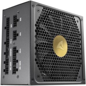 Sharkoon REBEL P30 Gold ATX 3.0 Full Modular Power Supply Unit, 1000W Power, 80 PLUS Gold Efficiency, LLC + DC/DC, 135mm FDB Fan, PCIe Gen5, HQ Japanese Capacitors, Black | 4044951038527