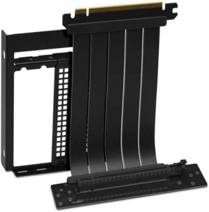 DeepCool PCIe 4.0 Vertical GPU Bracket Adapter, 140mm Cable, Gold-Plated Contacts, EMI Shielding, Black | R-Vertical-GPU-Bracket-G-1