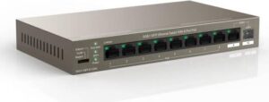Tenda PoE Switch 10 Port Gigabit Ethernet Unmanaged Network Switch with 8-Port PoE+ (Uplink & SFP-Port, 92W, VLAN, 250m Transmission distance, Plug and Play) | TEG1110PF- 8-102W