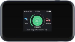 ZTE MU5001 5G Mini Router Wi-Fi 6 & 5G, 2.4" Touchscreen, Up to 1800Mbps, SDX55 Platform, 4500mAh, Black | B07VKNKKW4