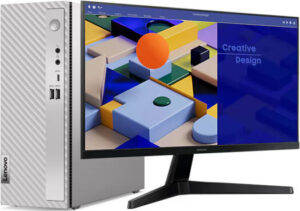 Lenovo IdeaCentre 3 07IAB7 PC, Intel Core i3-12100, 4C, 8GB RAM, 1TB HDD, Integrated Intel UHD Graphics 730, 22'' FHD IPS Monitor, USB KB Eng(UK) & Mouse, Win 11 Pro, Gray