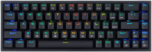 Redragon K631 Wired Castor 65% RGB Gaming Keyboard, 68 Keys Hot-Swappable, 100% Hot-Swap Socket, Free Mod Plate Mounted PCB & Dedicated Arrow Keys, Quiet Red Linear Switch, Black | K631-RGB