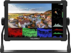 FeelWorld T10 4K HDMI Field Monitor, 10.1" IPS 1920x1200 Touch Display, VESA and 1/4"-20 Mounting Points, Up to 32 Custom 3D LUTs, 160° Viewing Angle, HDR Monitoring, Black | T10