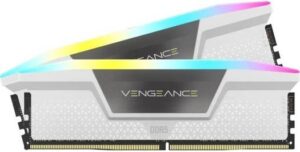 CORSAIR Vengeance RGB 32GB (2 x 16GB) DDR5 Desktop Memory Kit, 5600 MHz Memory Speed, 40-40-40-77 CAS Latency, Intel XMP 3.0 Chipset, 1.25 Voltage, 288 Pin, White | CMH32GX5M2B5600C40W