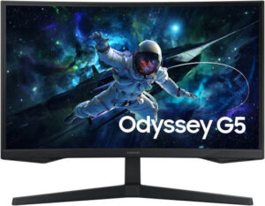 Samsung Odyssey G5 G55C Curved Monitor, 27" QHD VA Display, 165Hz Refresh Rate, 1ms (MPRT) Response Time, 1000R Curvature, AMD FreeSync Technology, Black | LS27CG552EMXUE