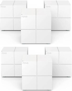 Tenda Nova MW6 WiFi Mesh AC1200 Gigabit Dual Band Router, (3-Pack x 2) 1200 Mbps, 3W Antenna Gain, Auto-Turbo Backhaul, Work w/ Alexa, White | Nova MW6 (3-Pack x 2)