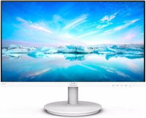 Philips 241V8W LCD Monitor, 24" IPS Display, FHD Resolution, 75Hz Refresh Rate, 4ms (GtG) Response Time, 16.7m Color Display, Adaptive-Sync Technology, White | 241V8-W