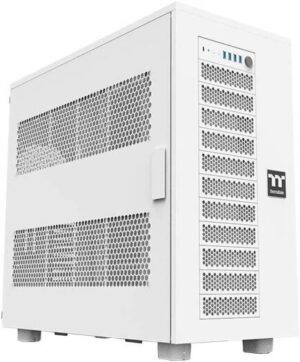 Thermaltake AX700 Super Tower PC Case, Up to 420mm AIO-Radiator & 18x Fan Support, 2x Perforated Side Panels, Steel Panel, SPCC Material, Dust Filters, White | CA-11B-00F6NN-00