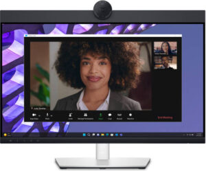 Dell P2424HEB Conferencing Monitor, 23.8" FHD IPS Display, 60Hz Refresh Rate, 5ms (Fast GtG) Response Time, Built-In 4mp RGB + IR 2K Camera, 2x 5w Built-In Speaker, ComfortView Plus, Silver | P2424HEB