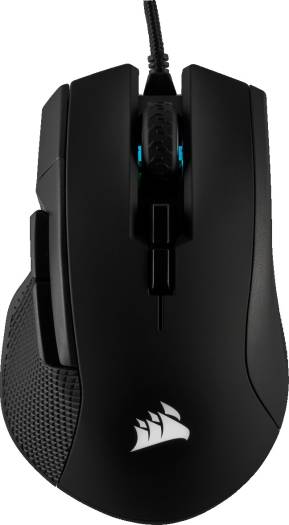 Corsair IRONCLAW RGB Wired Gaming Mouse, PMW3391 Sensor, 18,000 DPI, Omron Button Type, 7 Programmable Buttons, 1.8m Braided Fiber Cable, Black | CH-9307011-NA