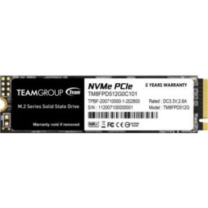 Team Group MP33 PRO 512GB  M.2 PCIe Internal SSD, NVMe 1.3, PCIe Gen3x4 M.2 2280, Read/Write Up to 2400/2100 MB/s, SLC Caching, 2000000Hr MTBF, 3.3 Voltage, 1,500G/0.5ms Shock | TM8FPD512G0C101