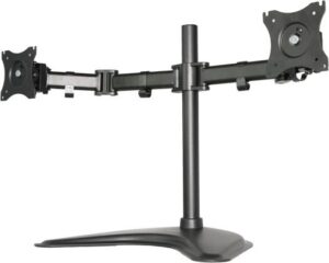 Dual Monitor Mount Stand, Fully Adjustable Desk Free-Standing Mount for Two LCD LED Screens 13-34 Inches Each, Enhance Productivity and Comfort