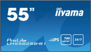 iiyama ProLite LH5582SB-B1 Digital Signage, 55" IPS LED Display, FHD Resolution, 8ms (GtG) Response Time, 1.07b Color Support, 700 Nits Birghtness, Black | LH5582SB-B1